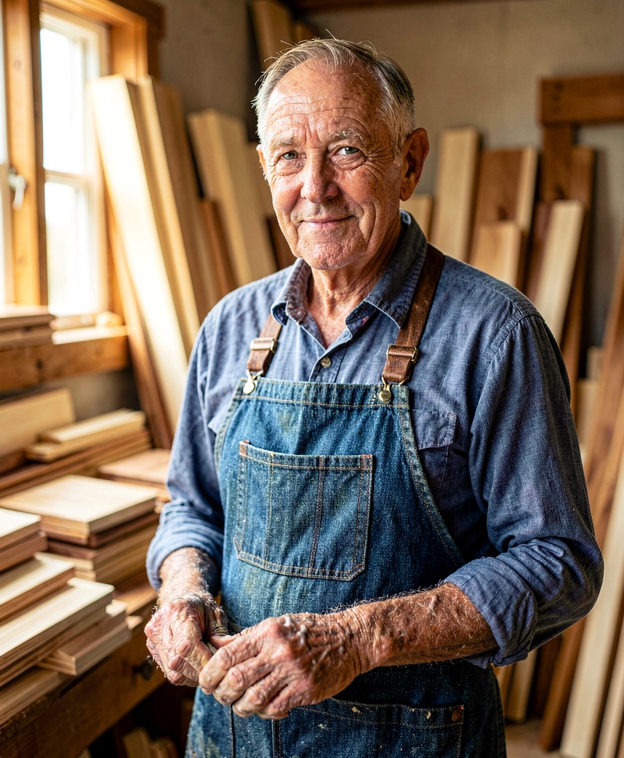 Eli Norden, founder of Northwind Flooring, in the Collingwood workshop