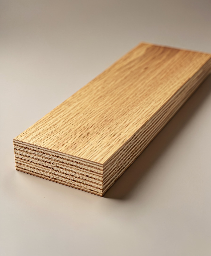 Engineered Oak sample photographed in studio light