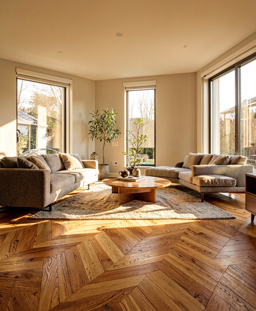 South Yarra Terrace, European oak · herringbone